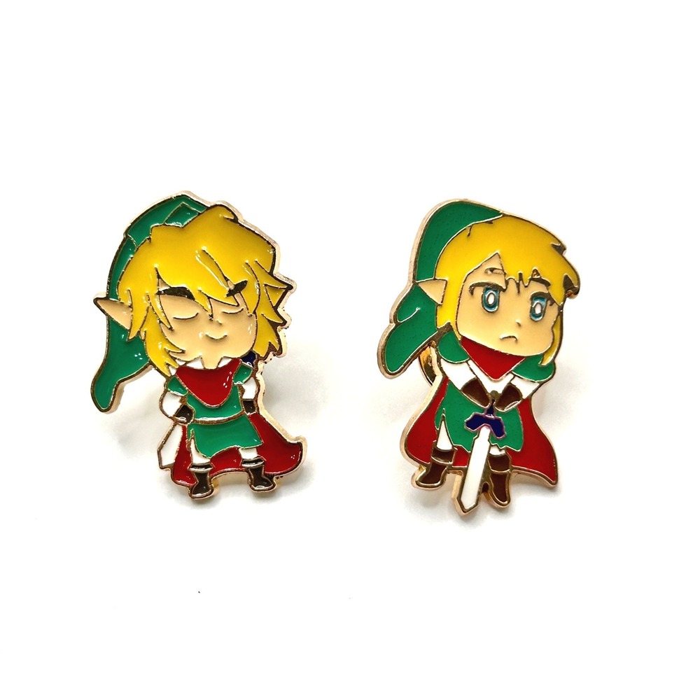 Link Legend Of Zelda Enamel Pin Set Unisex OS Green Chibi Sword Nintendo Gamer